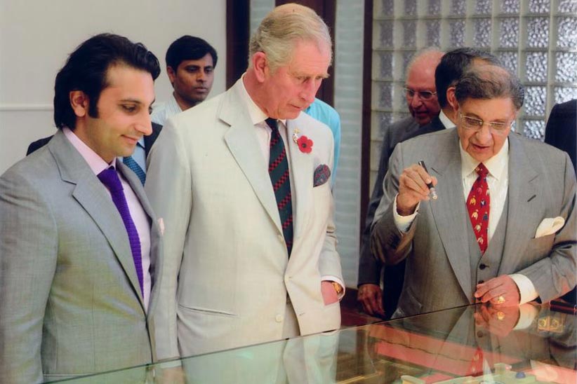 Adar Poonawalla (left) with Prince Charles and Cyrus Poonawalla in conversation